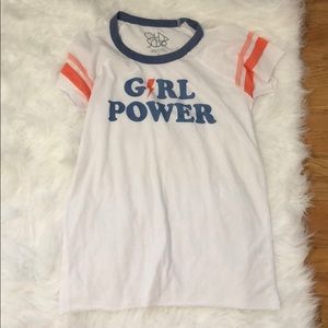 Chaser brand Girl power shirt , shoulder cut outs
